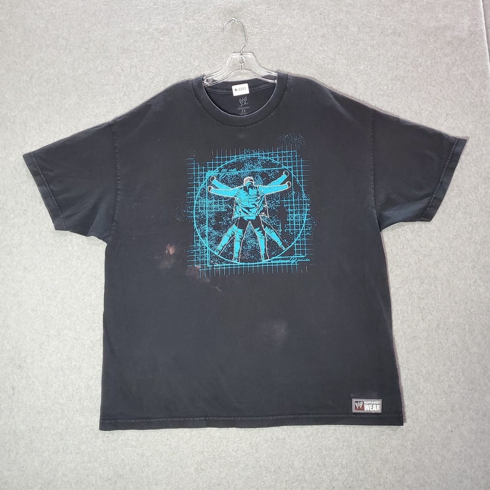WWE Men Shirt 2X Black Logo Chris Jericho Light It Up Y2J Short Sleeve Tee READ
